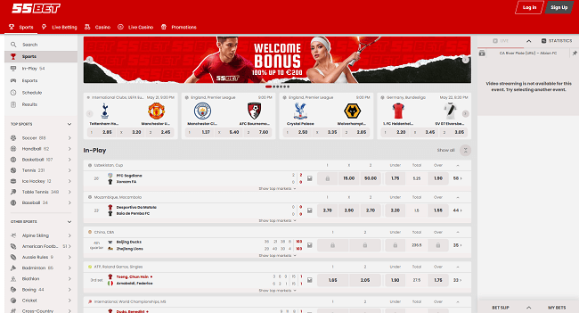 55bet sportweddenschappen