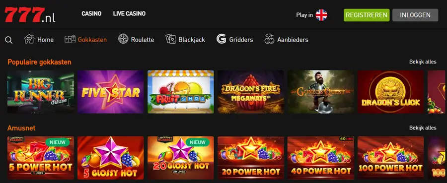 777 casino gokkasten screenshot