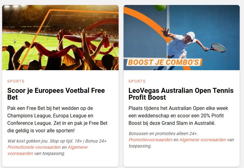 Leovegas wekelijke bonussen 2026