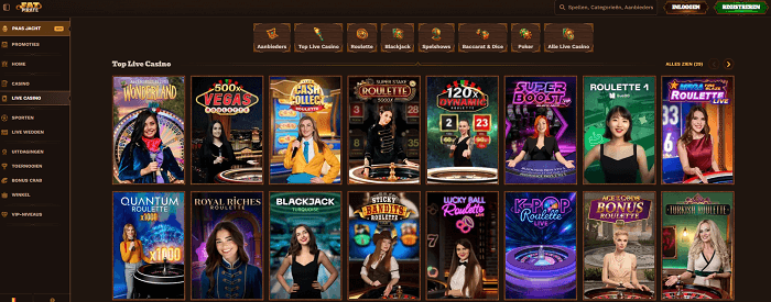 Live casino spellen van Fat pirate casino