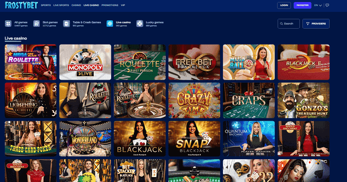 Live casino van frostybet
