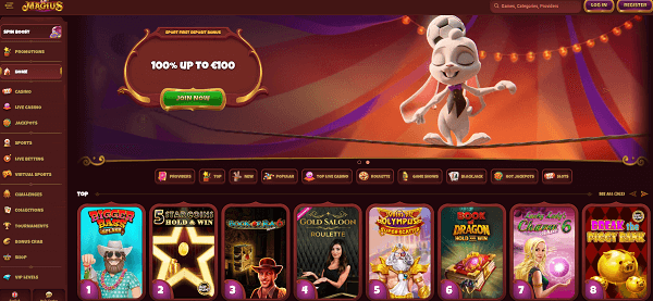 Magius casino hoofdpagina