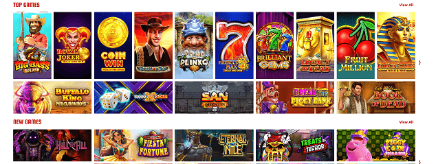 Spelaanbod van 55bet casino