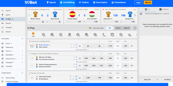 Sportweddenschappen 30bet casino