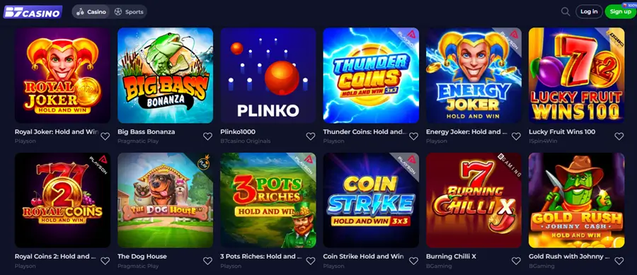 b7 casino online gokkasten screenshot