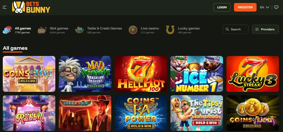 bets bunny screenshot spelaanbod