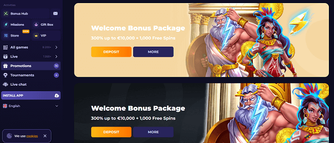 bonussen en promoties bij Corgislot casino