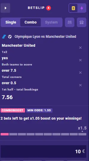 igobet betslip screenshot