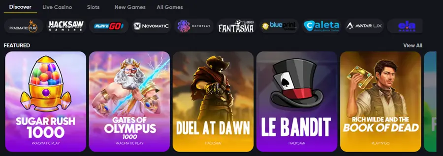instant casino beschikbare gokkasten