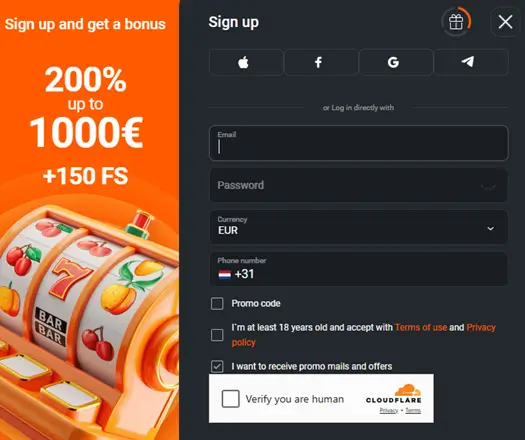 jungliwin registratiescherm
