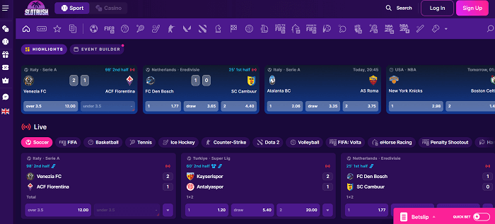 sportsbook van slotrush casino