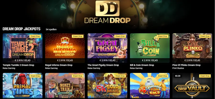 unibet dreamdrop jackpot slots screenshot