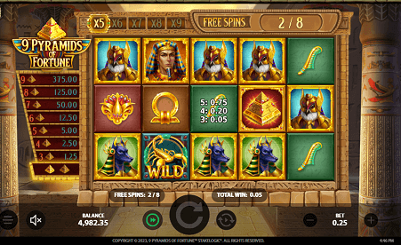 9 pyramids bonus game