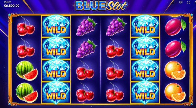 Blue slot wild symbolen