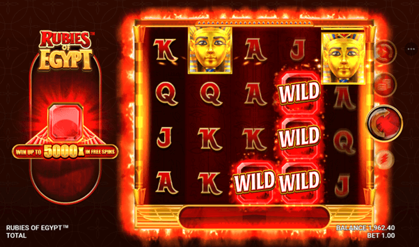 Wincombinatie met wilds en gratis spins in Ruby&rsquo;s of Egypt online Casino slot