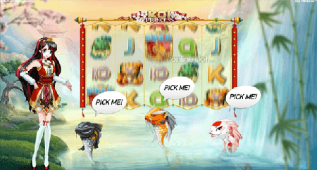draaiende gokkast symbolen op de online slot Koi Princess